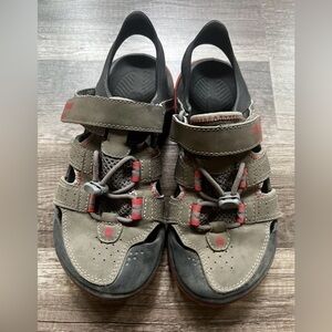 Boys Youth Teva Gray Red Outdoor Sandal Shoe Sport Size 3 #1003953